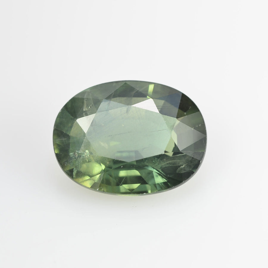 3.11 cts Natural Green Sapphire Loose Gemstone Oval Cut