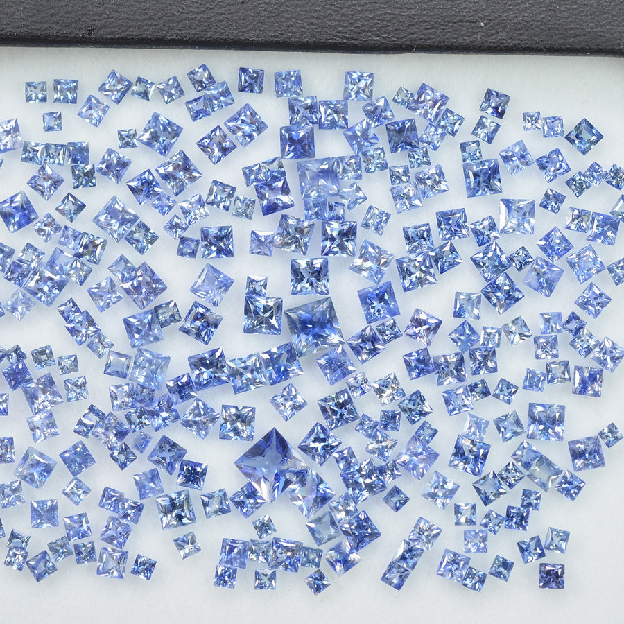 1.5 - 4.7 MM  Natural  Blue Sapphire Loose Gemstone Princess Cut