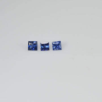 1.3-4.0 MM  Natural Princess Cut Blue Sapphire Loose Gemstone