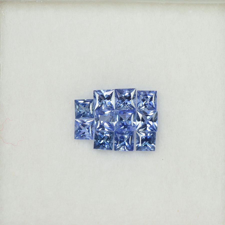 3.2-3.6 MM Natural Blue Sapphire Loose Gemstone Princess Cut