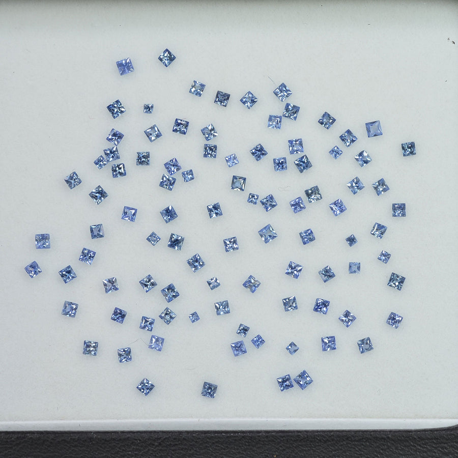 1.00- 1.80 MM  Natural  Blue Sapphire Loose Gemstone Princess Cut