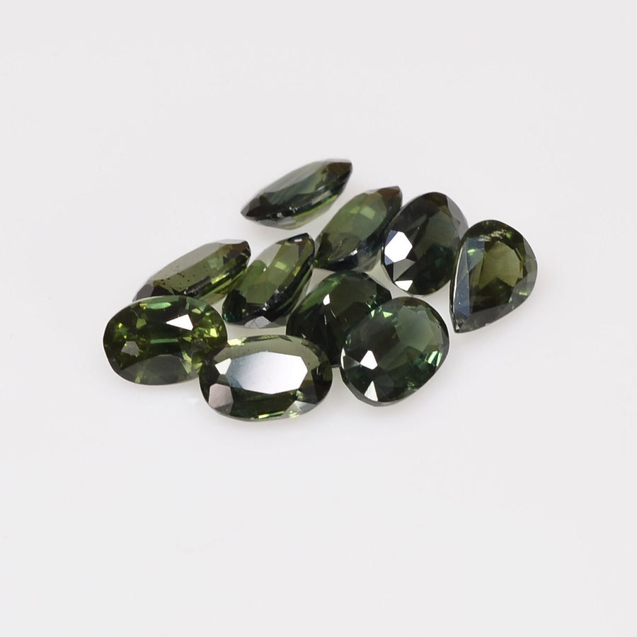 6x4 mm Natural Calibrated Green Sapphire Loose Gemstone Oval Cut