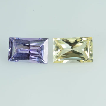 1.37 cts Natural Fancy Sapphire Loose Pair Gemstone Baguette Cut