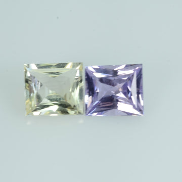 1.48 cts Natural Fancy Sapphire Loose Pair Gemstone Square Baguette Cut