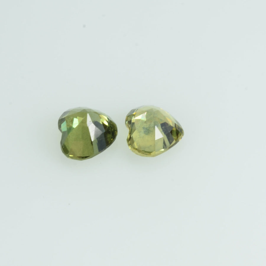0.54 cts Natural Green Yellow Sapphire Loose Gemstone Heart Cut