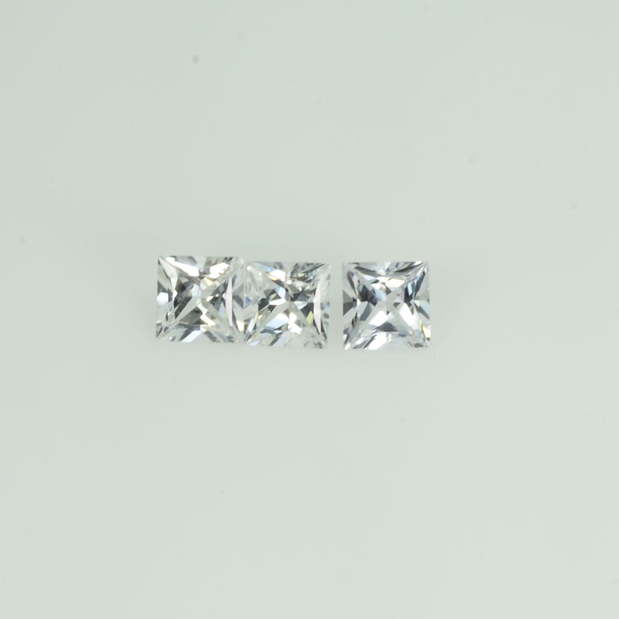 4.00 mm Natural Calibrated White Sapphire Loose Gemstone Princess Cut