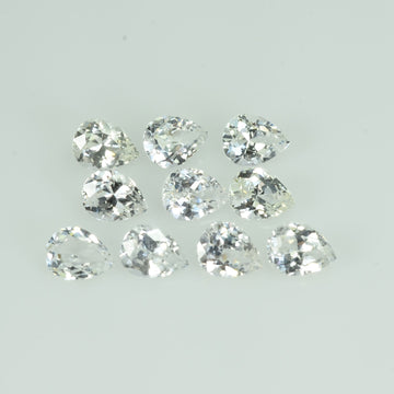 5x4 mm Natural Calibrated White Sapphire Loose Gemstone Pear Cut