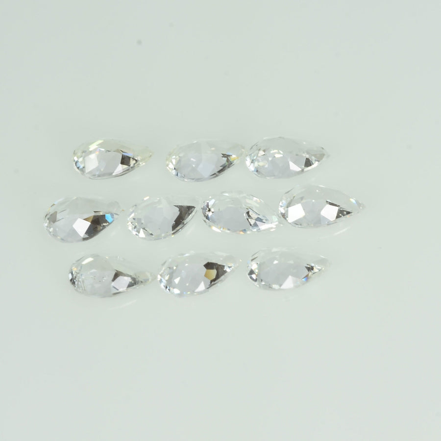 6x4 mm Natural Calibrated White Sapphire Loose Gemstone Pear Cut