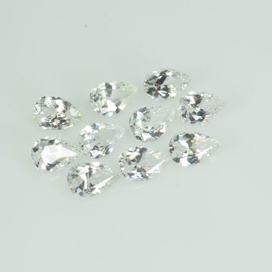 6x4 mm Natural Calibrated White Sapphire Loose Gemstone Pear Cut