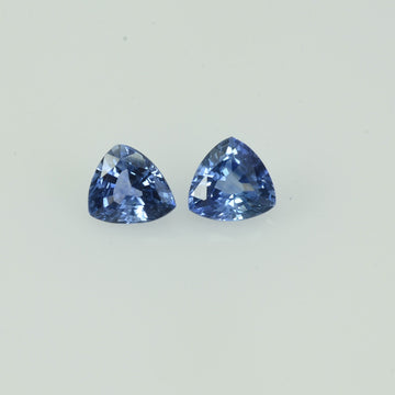 0.56 - 0.76 cts Natural Blue Sapphire Loose Gemstone Trillion Cut Pair