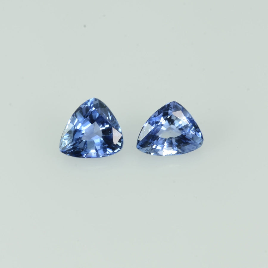 0.56 - 0.76 cts Natural Blue Sapphire Loose Gemstone Trillion Cut Pair