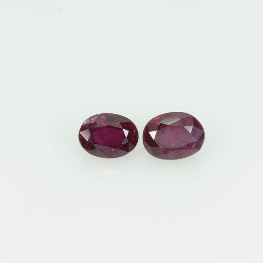 4x3 mm Natural Thai Ruby Loose Gemstone Oval Cut