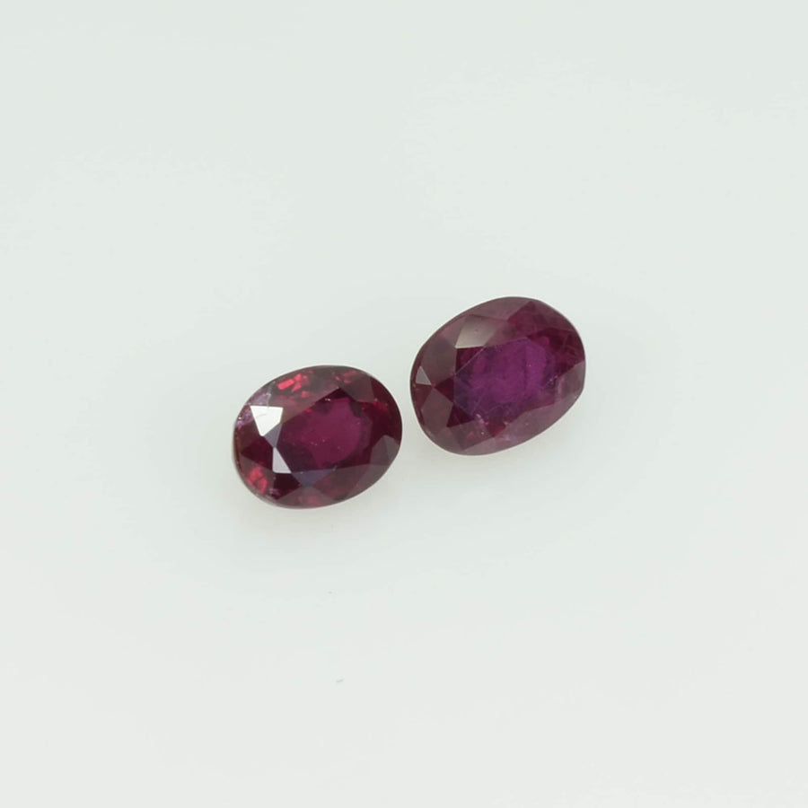 4x3 mm Natural Thai Ruby Loose Gemstone Oval Cut