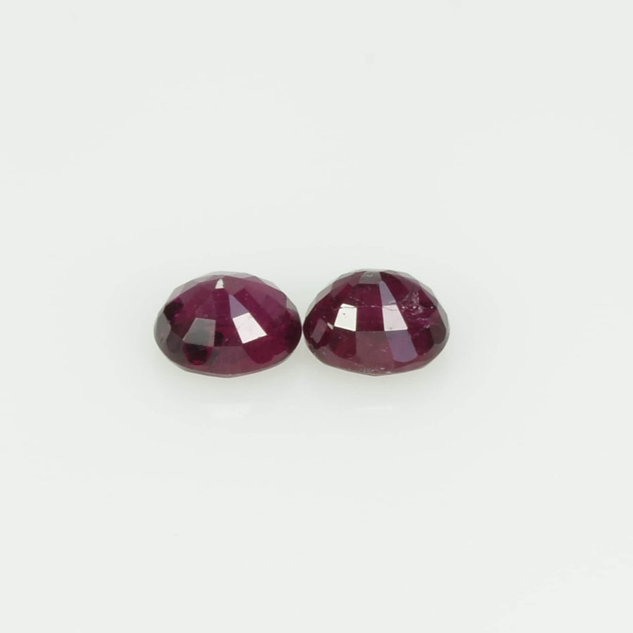 4x3.5 mm Natural Thai Ruby Loose Gemstone Oval Cut