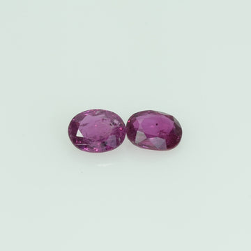 4x3.5 mm Natural Thai Ruby Loose Gemstone Oval Cut