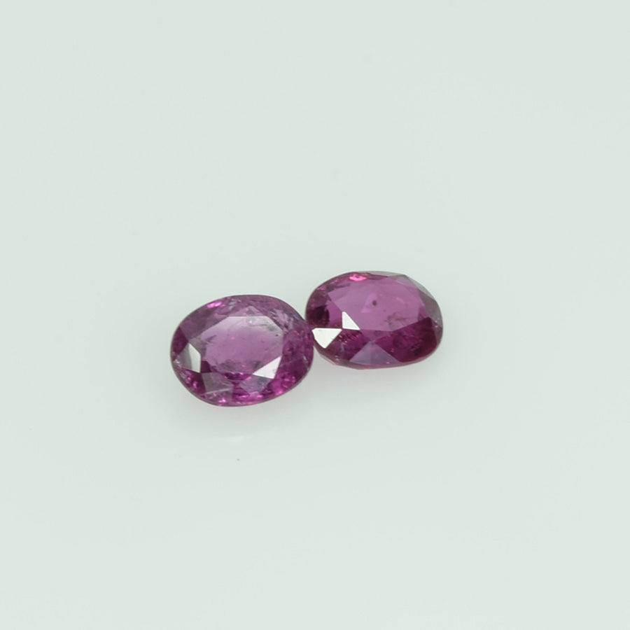 4x3.5 mm Natural Thai Ruby Loose Gemstone Oval Cut