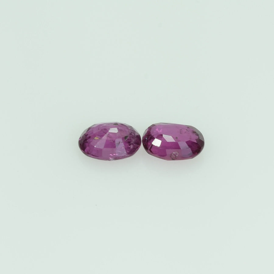 4x3.5 mm Natural Thai Ruby Loose Gemstone Oval Cut