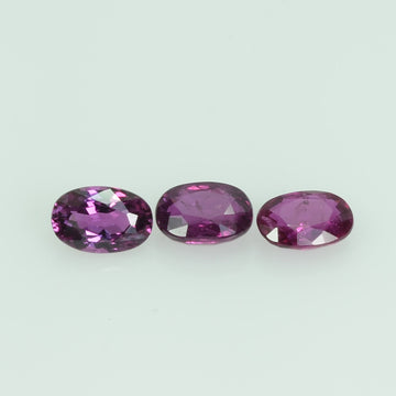 4.5x3 mm Lot Natural Thai Ruby Loose Gemstone Oval Cut