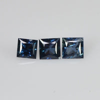 1.8-4.0 MM  Natural Princess Cut Blue Sapphire Loose Gemstone