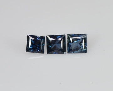 1.8-4.0 MM  Natural Princess Cut Blue Sapphire Loose Gemstone