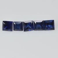 1.30 - 3.30 MM  Natural Princess Cut Blue Sapphire Loose Gemstone - Thai Gems Export Ltd.