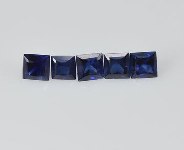 1.30 - 3.30 MM  Natural Princess Cut Blue Sapphire Loose Gemstone - Thai Gems Export Ltd.