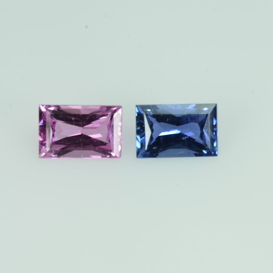 0.58 cts Natural Fancy Sapphire Loose Pair Gemstone Baguette Cut - Thai Gems Export Ltd.