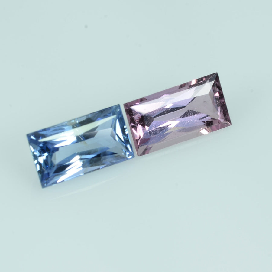 1.29 cts Natural Fancy Sapphire Loose Pair Gemstone Baguette Cut