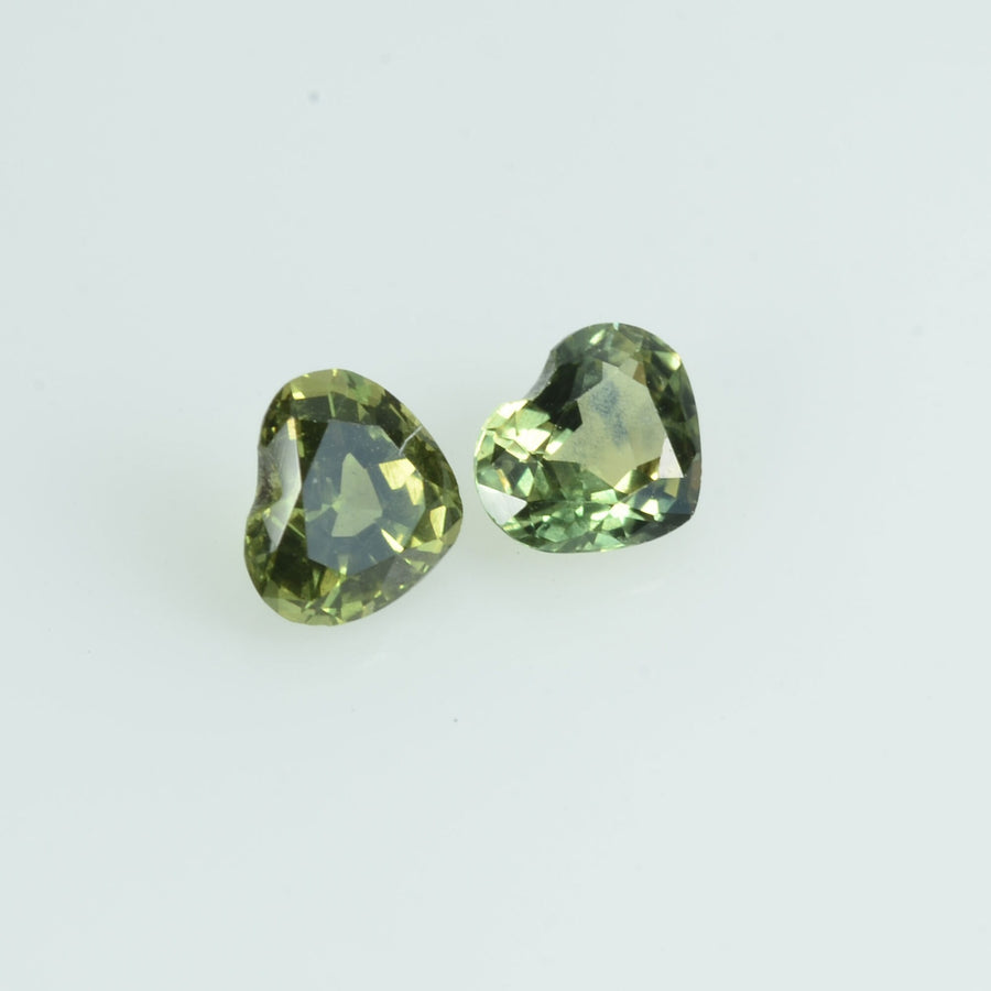 0.54 cts Natural Green Yellow Sapphire Loose Gemstone Heart Cut