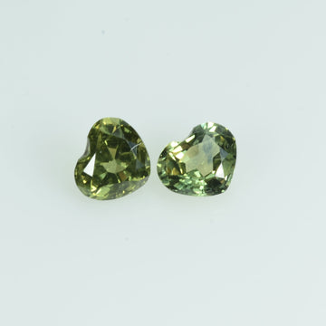 0.54 cts Natural Green Yellow Sapphire Loose Gemstone Heart Cut