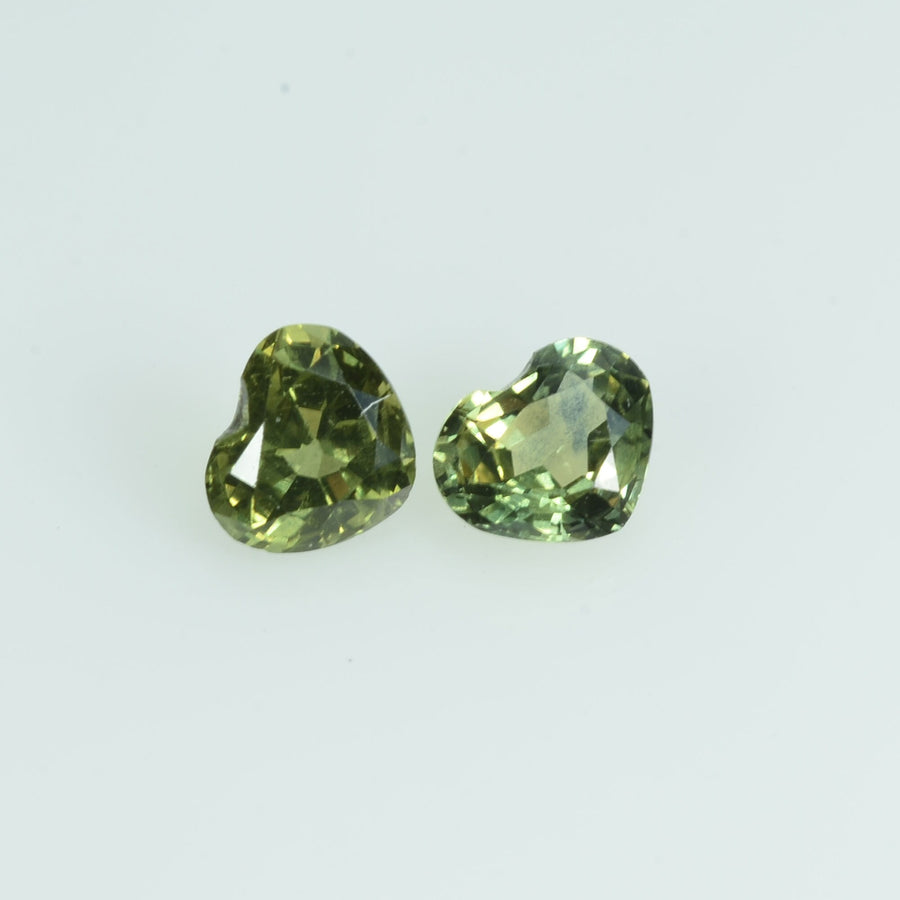 0.54 cts Natural Green Yellow Sapphire Loose Gemstone Heart Cut