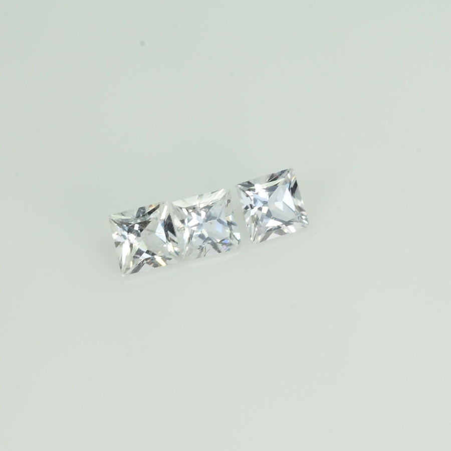 4.00 mm Natural Calibrated White Sapphire Loose Gemstone Princess Cut