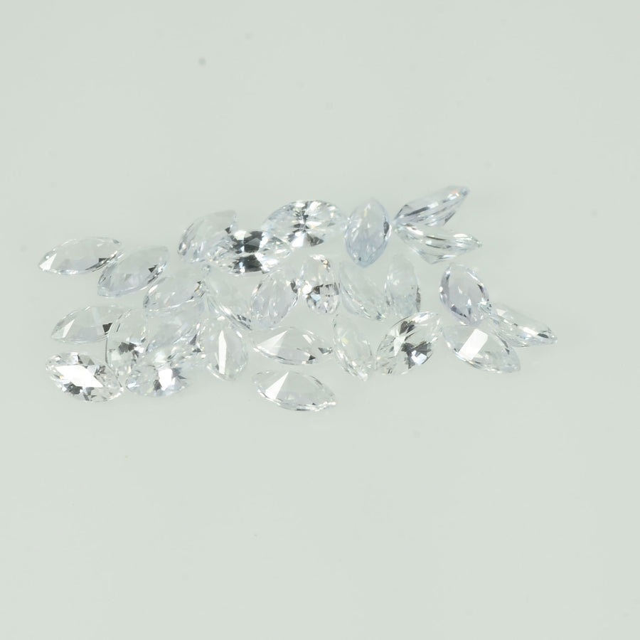 4x2 mm Natural White Sapphire Loose Gemstone Marquise Cut - Thai Gems Export Ltd.
