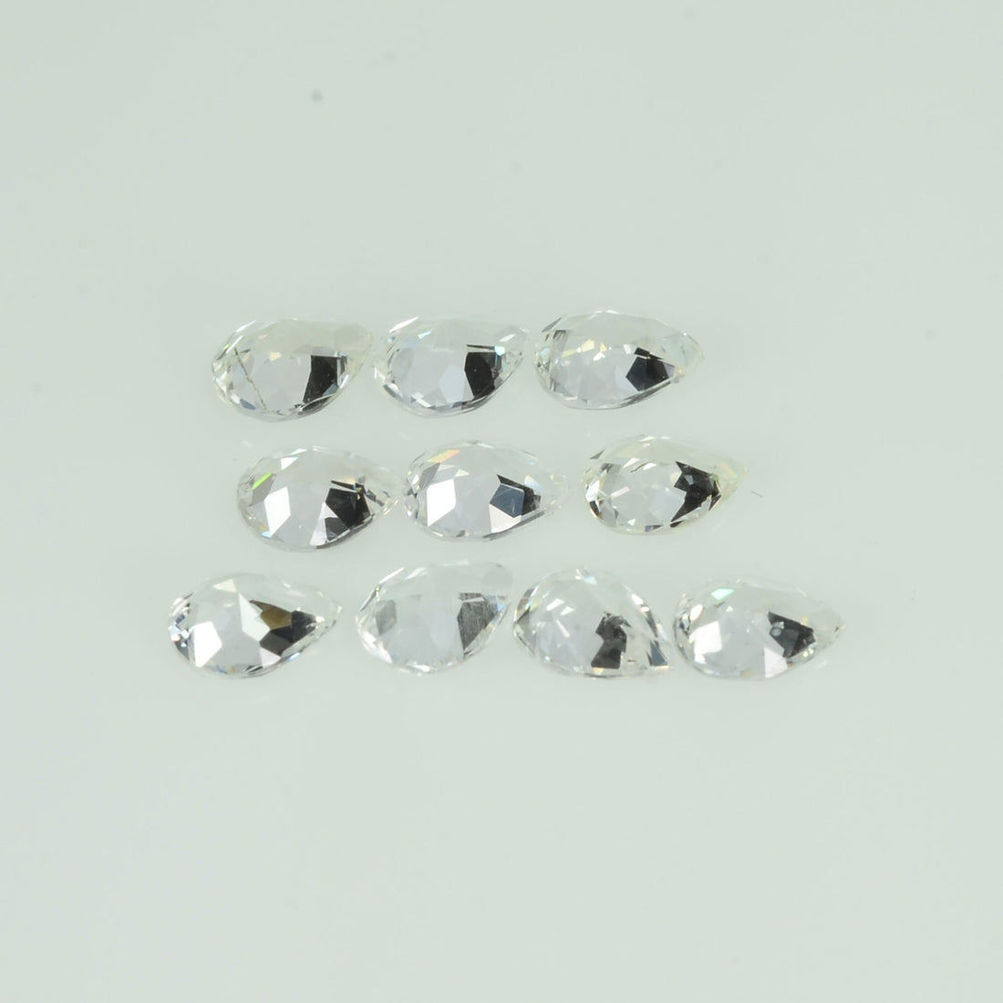 5x4 mm Natural Calibrated White Sapphire Loose Gemstone Pear Cut