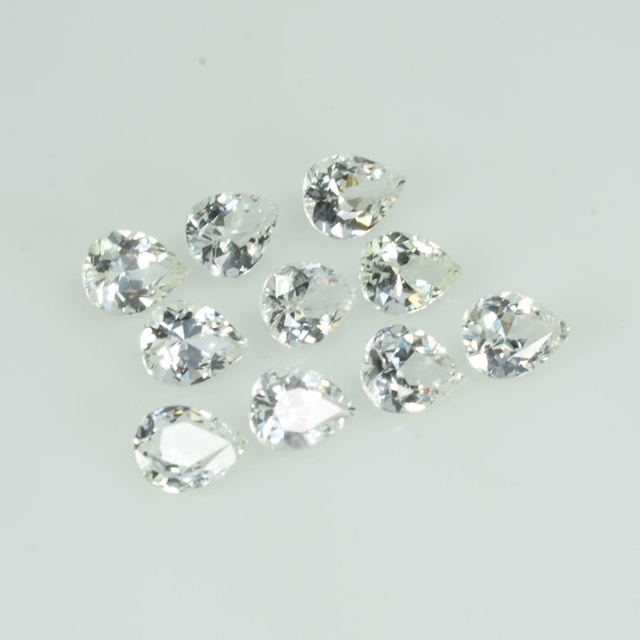 5x4 mm Natural Calibrated White Sapphire Loose Gemstone Pear Cut