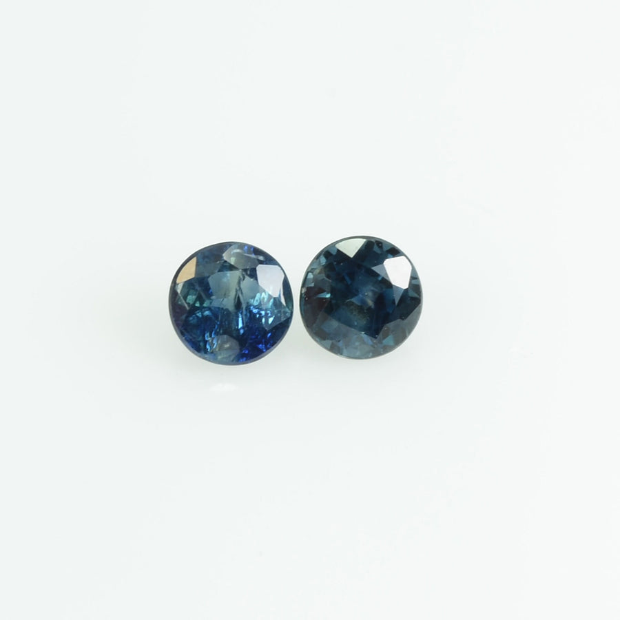 3.7-3.8 mm Natural Blue Sapphire Loose Pair Gemstone Round Cut