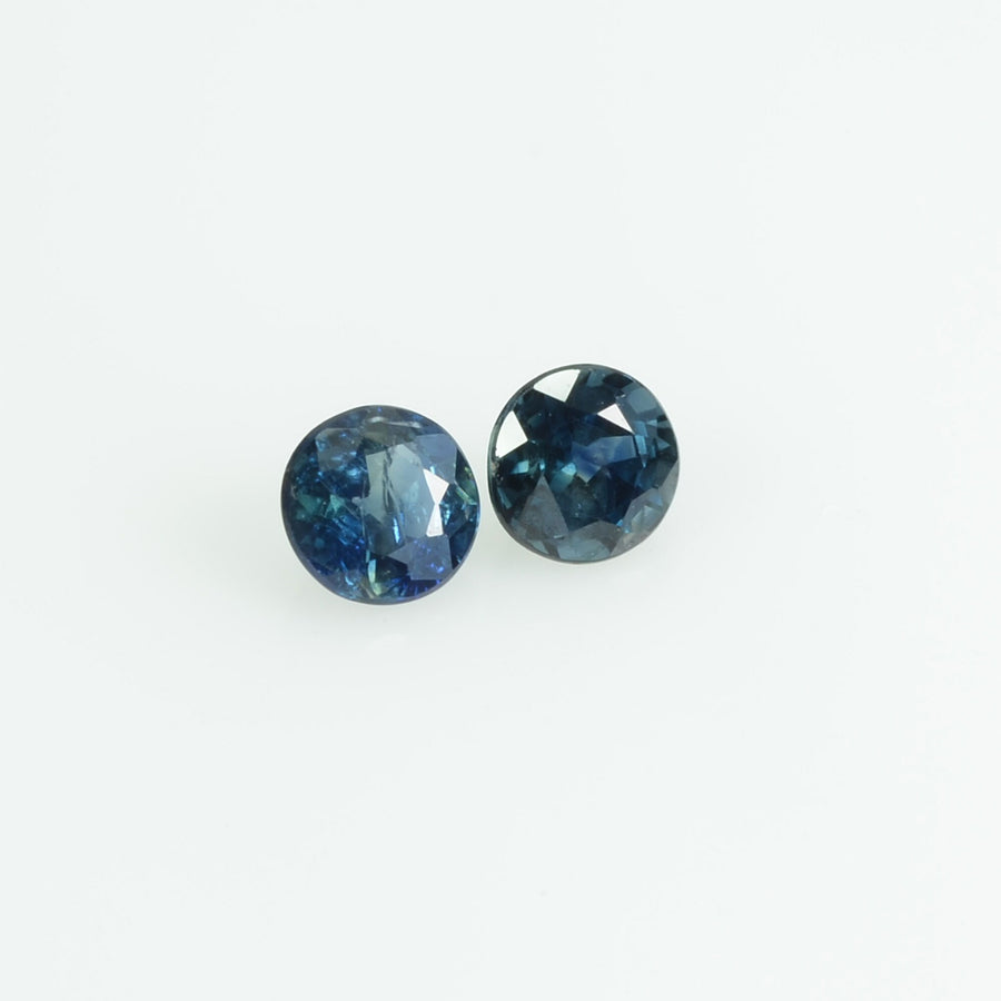 3.7-3.8 mm Natural Blue Sapphire Loose Pair Gemstone Round Cut