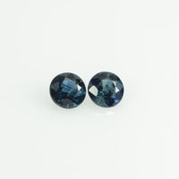 3.7-3.8 mm Natural Blue Sapphire Loose Pair Gemstone Round Cut