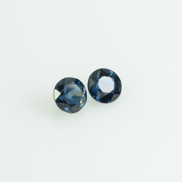 3.7-4 mm Natural Blue Sapphire Loose Pair Gemstone Round Cut