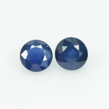 5.5 MM Natural Blue Sapphire Loose Pair Gemstone Round Cut