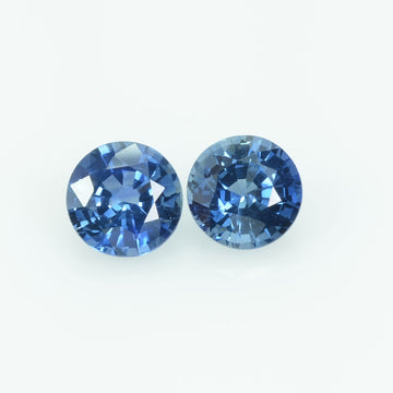 5.5 MM Natural Blue Sapphire Loose Pair Gemstone Round Cut