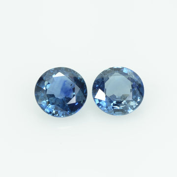 5.5 MM Natural Blue Sapphire Loose Pair Gemstone Round Cut