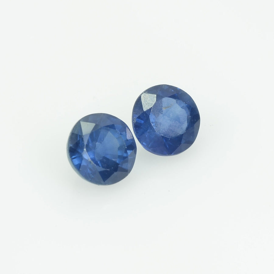 6 MM Natural Blue Sapphire Loose Pair Gemstone Round Cut