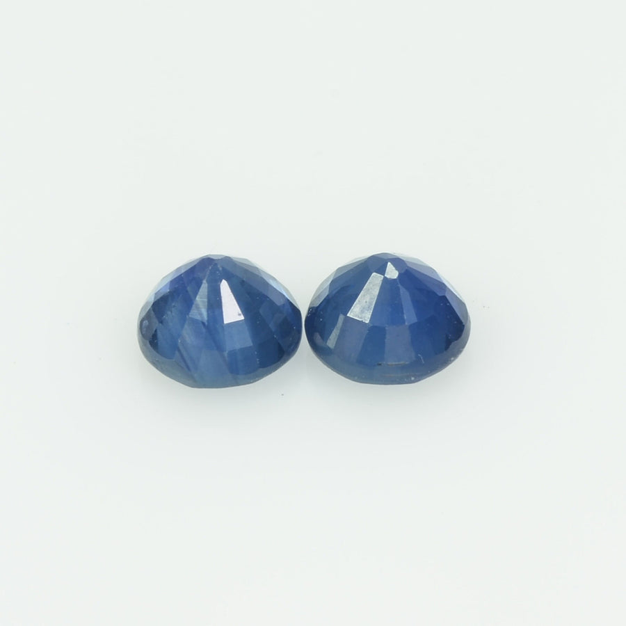 6 MM Natural Blue Sapphire Loose Pair Gemstone Round Cut