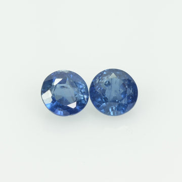 5 MM Natural Blue Sapphire Loose Pair Gemstone Round Cut