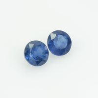 5 MM Natural Blue Sapphire Loose Pair Gemstone Round Cut