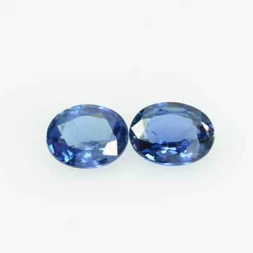 0.74 Cts Natural Blue Sapphire Loose Pair Gemstone Oval Cut
