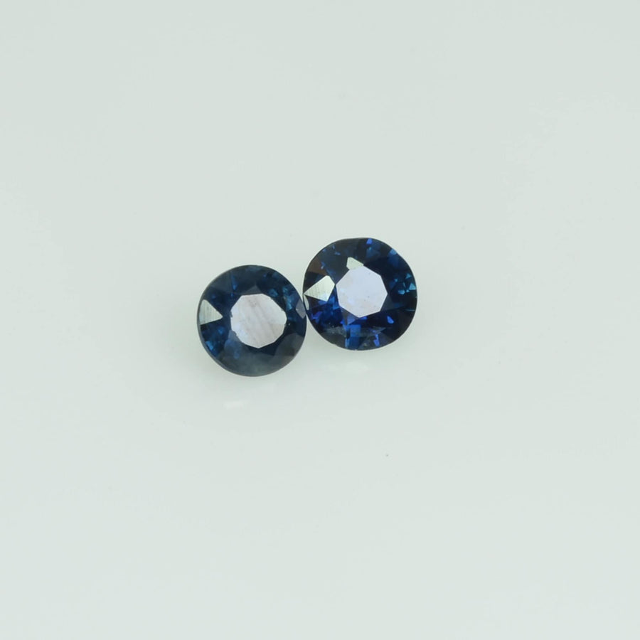 0.40 Cts Natural Blue Sapphire Loose Pair Gemstone Round Cut