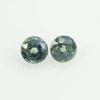 3.5 mm Natural Blue Green Teal Sapphire Loose Pair Gemstone Round Cut