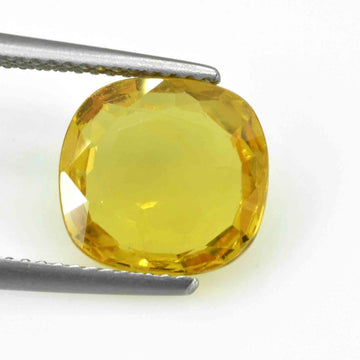 4.91 Cts Natural Yellow Sapphire Loose Gemstone Cushion Cut